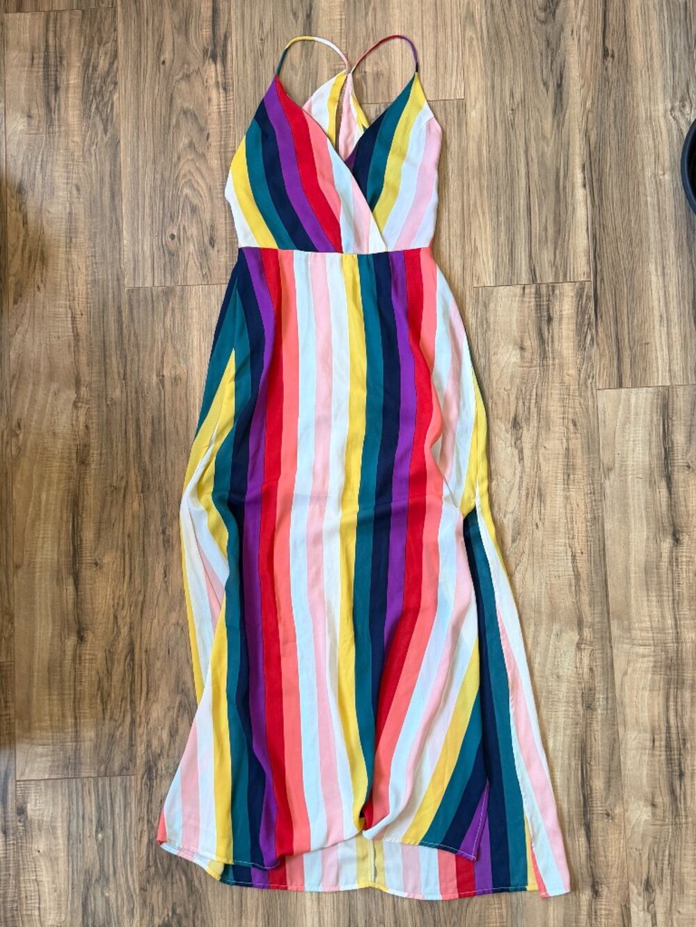 Nordstrom's Surplice [Lush] Maxi Dress - Multi-Color Vertical Stripes Size XS